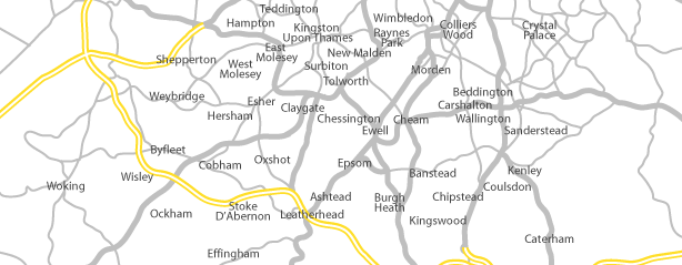 Dust Busters Ltd coverage map of:Ashtead, Banstead, Beddington, Burgh Heath, Byfleet, Carshalton, Caterham, Cheam, Chessington, Chipstead, Claygate, Cobham, Colliers Wood, Coulsdon, Crystal Palace, Effingham, Epsom, Esher, Ewell, Hampton, Hersham, Kenley, Kingston Upon Thames, Kingswood, Leatherhead, East Molesey, West Molesey, Morden, New Malden, Ockham, Oxshot, Raynes Park, Redhill, Reigate, Sanderstead, Shepperton, Stoke D’Abernon, Surbiton, Teddington, Tolworth, Wallington, Weybridge, Wimbledon, Wisley